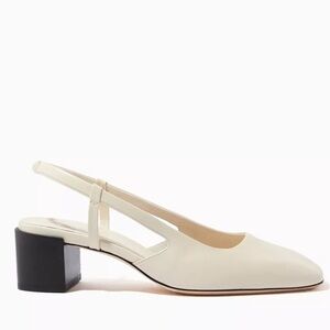 Aeyde Cream & Black Slingback Heels